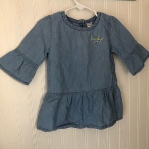 Toddler girls chambray tunic shirt